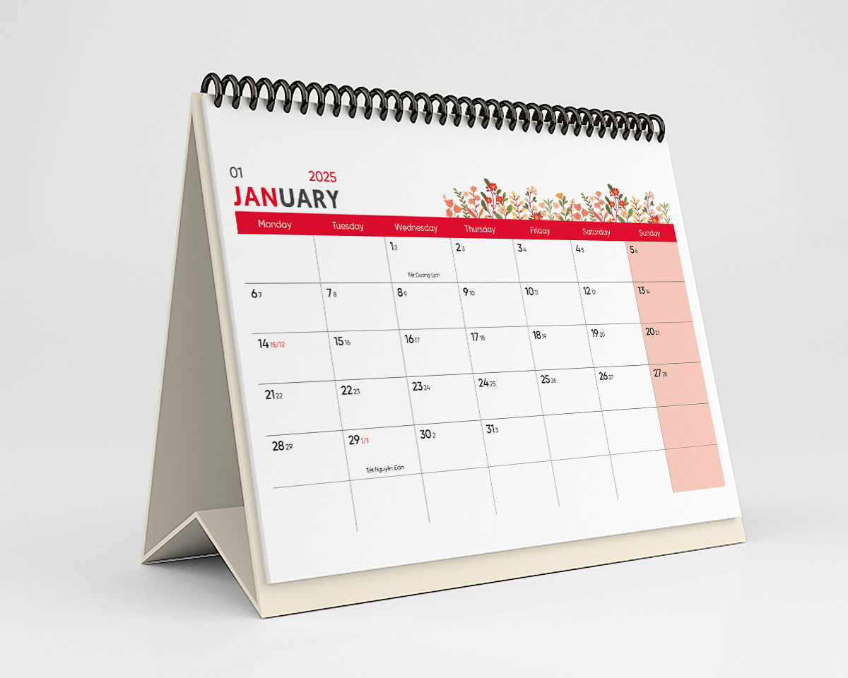 Lịch Bàn 2025 - Desk Calendar Nguyễn Trắc - Wild Flower and Herb