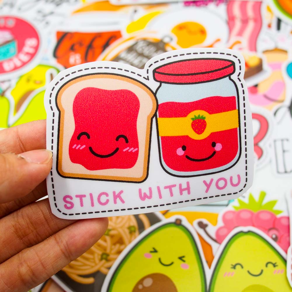 Set 100 sticker hình dán - Food and drink