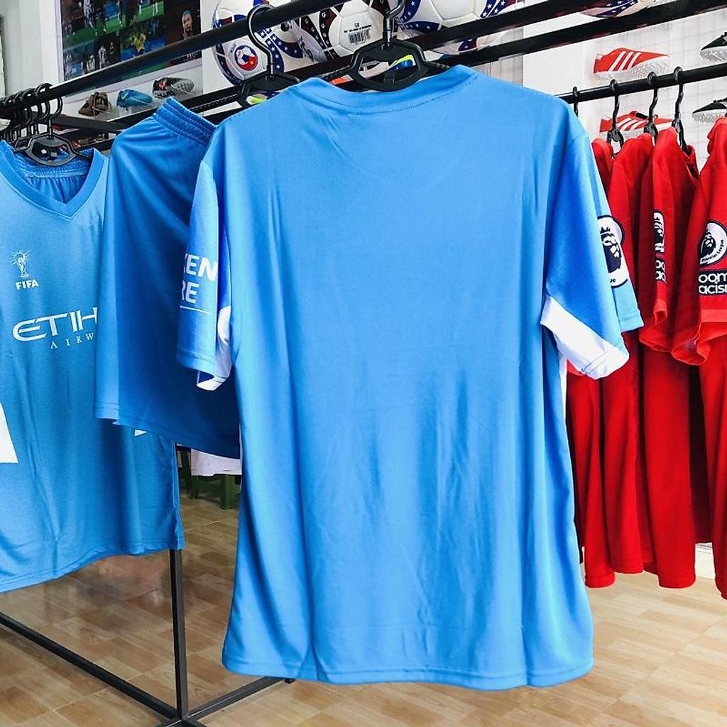 Set CLB Manchester City xanh thể thao thun thái bóng đá