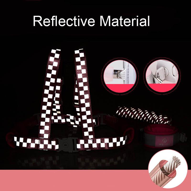 Bé Phản Quang Dây Đeo Dây Trẻ Em Đi Bộ Dây Đai Dây Chống Lạc Cổ Tay Liên Kết Với Móc Khóa Tập Đi Dây Xích Dây An Toàn