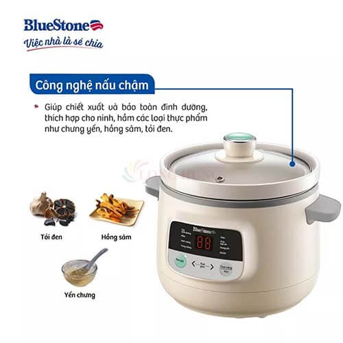 Nồi nấu chậm Bluestone 3 lít SCB-6123 - Hàng chính hãng