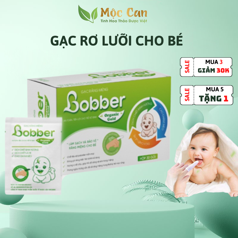 Gạc Rơ Lưỡi Cho Bé Bobber Làm Sạch Răng, Lưỡi, Nướu và Khoang Miệng Cho Bé - 30Gói/Hộp