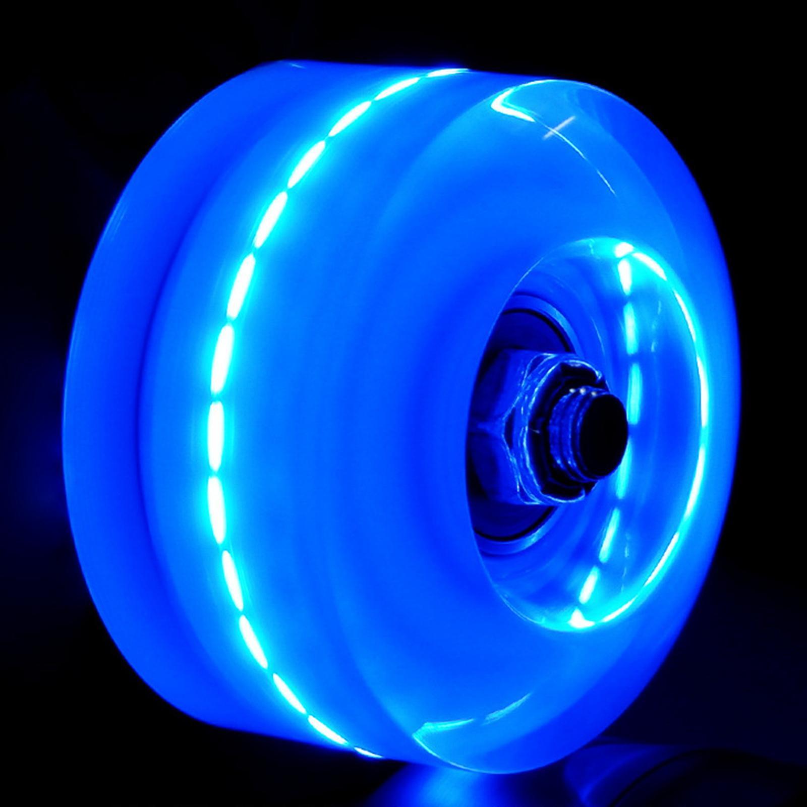 8Pcs Quad Roller Skate Wheels Durable 58mm x 32mm Luminous Skateboard Wheels