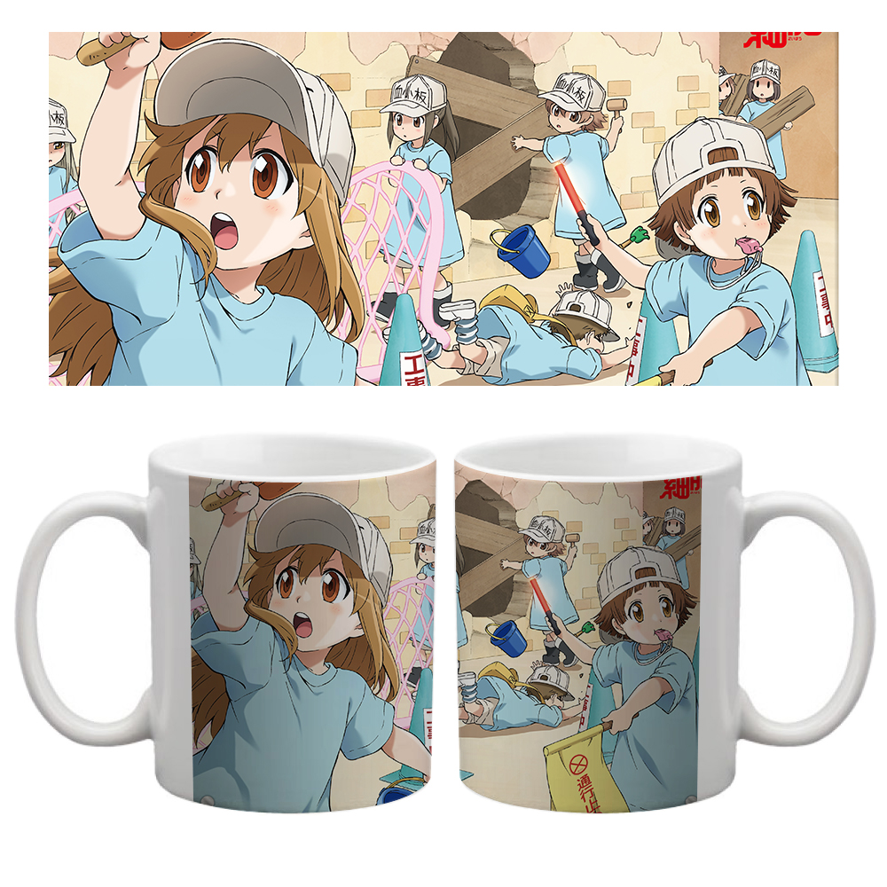 Cốc sứ, Ly sứ in hình Anime Hataraku Saibou - Cells at Work - Phế Cầu Khuẩn