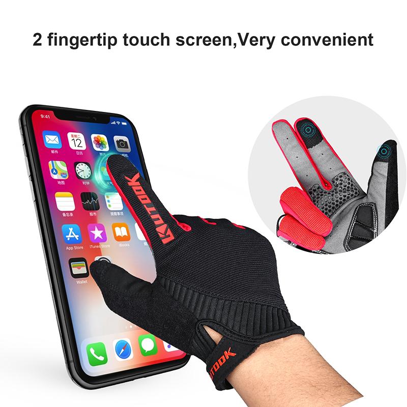 Găng tay thể thao ngoài trời Găng tay thể dục Găng tay Long Finger Winter Windproof Cycling Bike Găng tay MTB Đường Găng tay xe đạp KF401 Color: Black Size: XXL