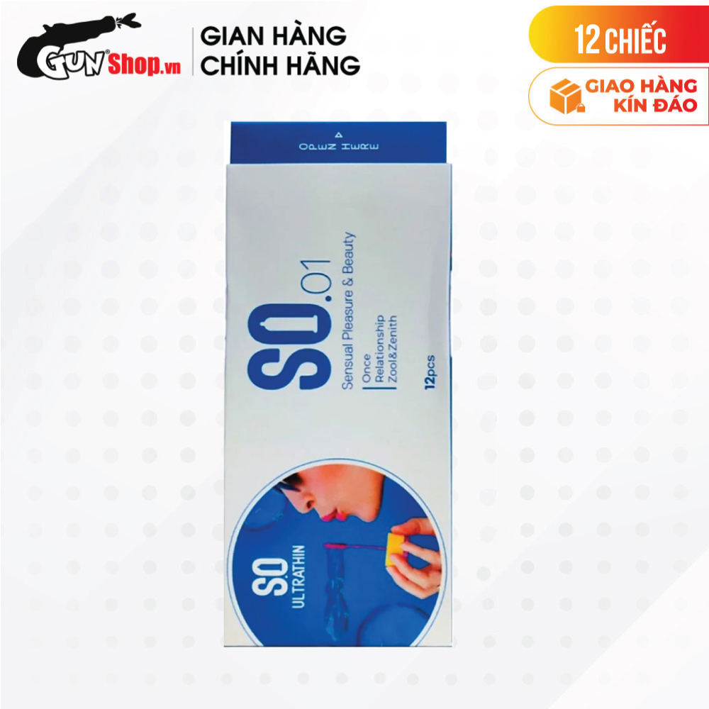 [Hộp 12 cái] Bao cao su SO Ultrathin - Siêu mỏng kèm 1 chiếc BCS Gun Super Thin