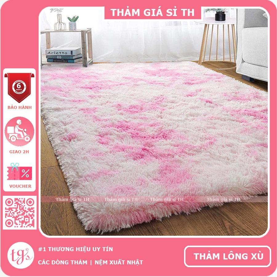 Thảm Lông Xù Loang Màu Hồng Nhạt | Thảm Trang Trí Phòng Khách - Phòng Ngủ - Thảm Trải Sofa - Thảm Dành Cho Bé