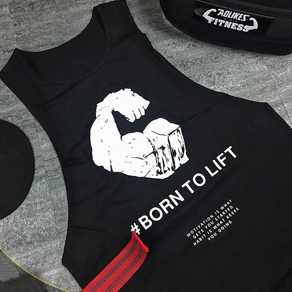 Áo Tập Gym Nam Tanktop 3 Lỗ Born To Lift Chất Cotton Cao Cấp Thấm Hút Mồ Hôi