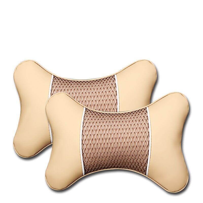 Gối đầu gối ôm 3D trên xe ô tô - Gối tựa đầu xe hơi bọc da cao cấp đệm lưng chống đau mỏi giá rẻ