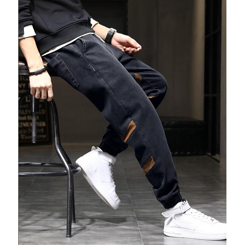 Quần Jean Jogger Nam 2022 Ống rộng cho người béo lẻ size to màu đen