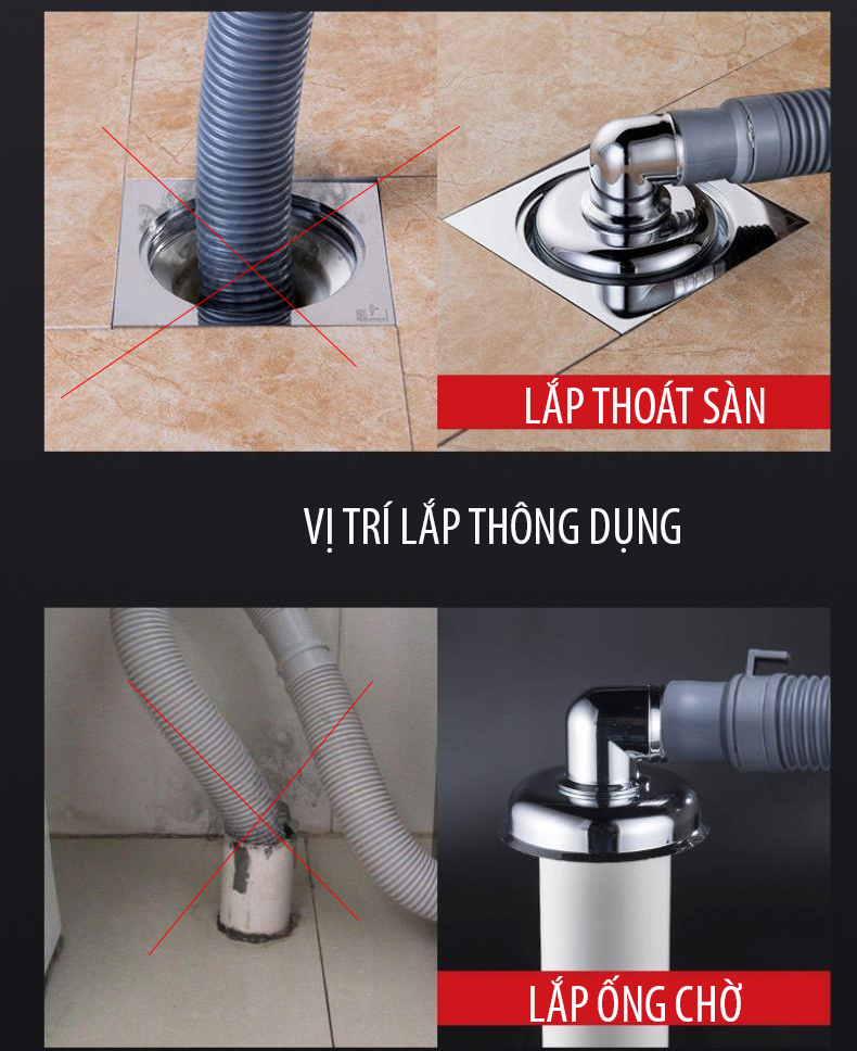 Bộ thoát nước máy giặt, thoát nước thải kiêm chống mùi hôi, ngăn côn trùng trào ngược MH3111