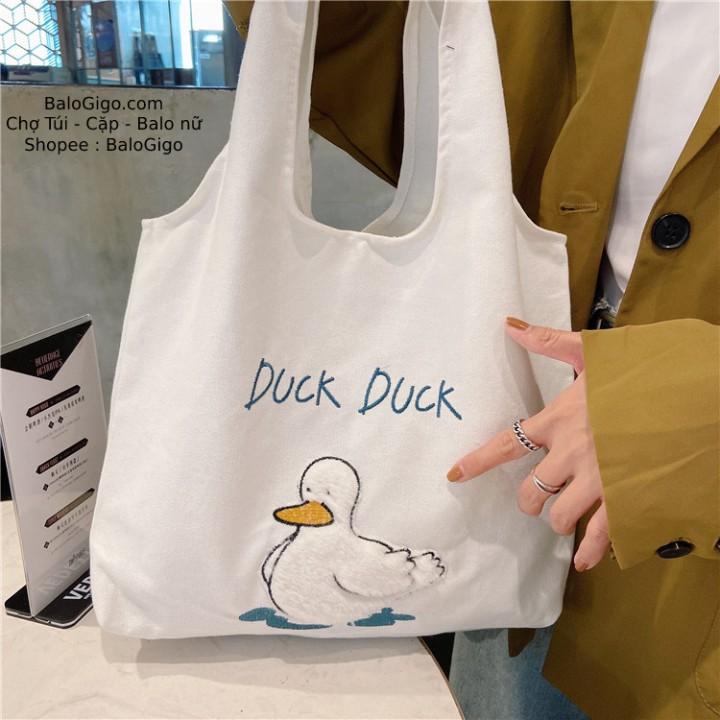 Túi tote vải canvas Duck dễ thương TT83 - BaloGigo