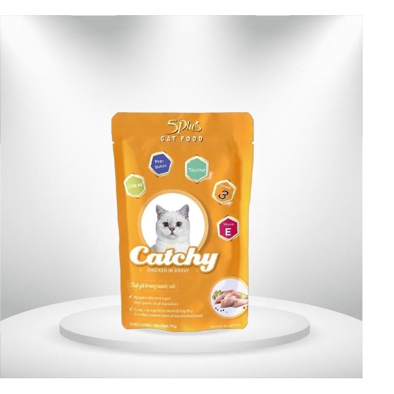 Pate Catchy cho mèo 5Plus goi 70gr