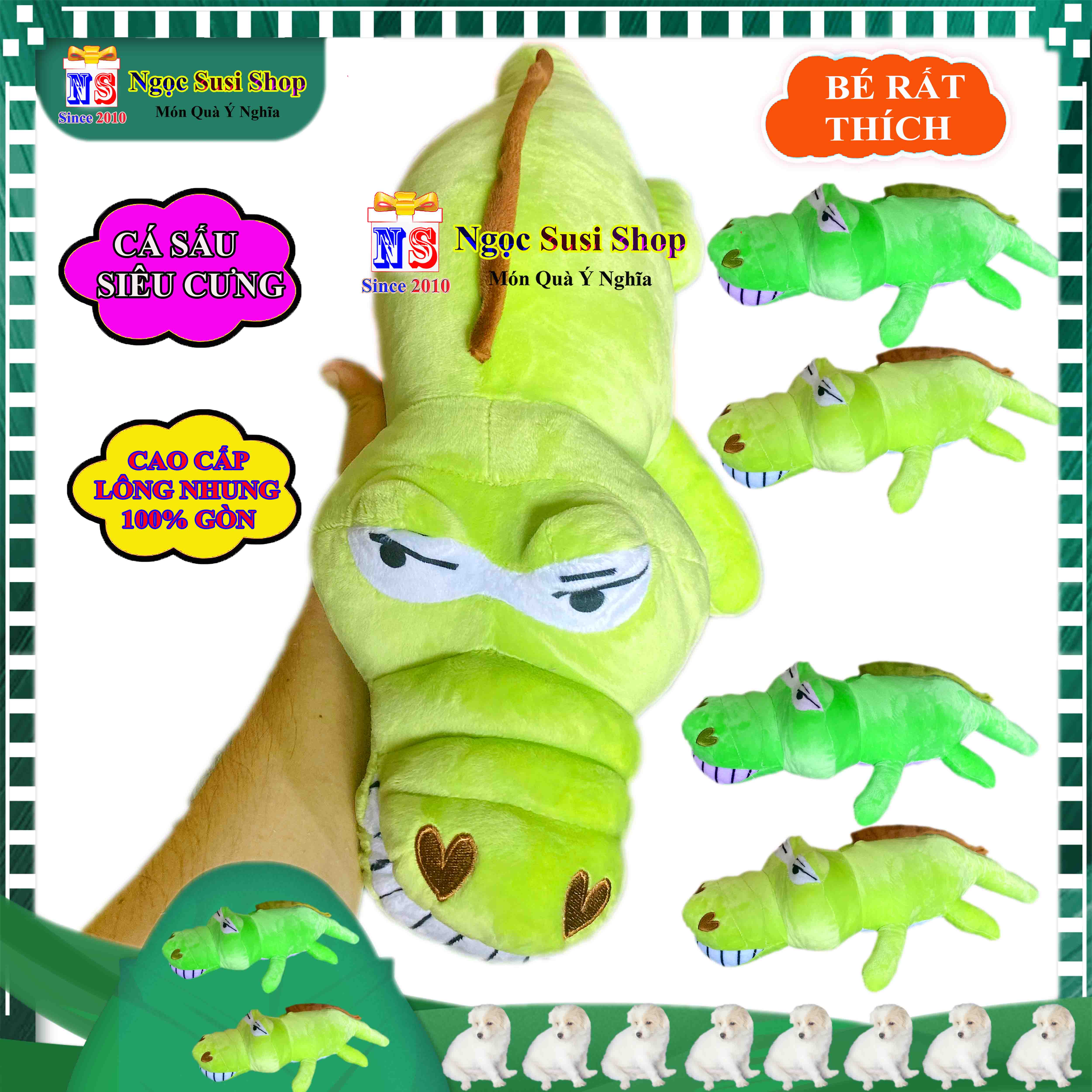 THÚ NHỒI BÔNG CON CÁ SẤU SIZE NHỎ 60CM RẤT DỄ THƯƠNG SIÊU MỀM MỊN CAO CẤP GIAO NGẪU NHIÊN MÀU