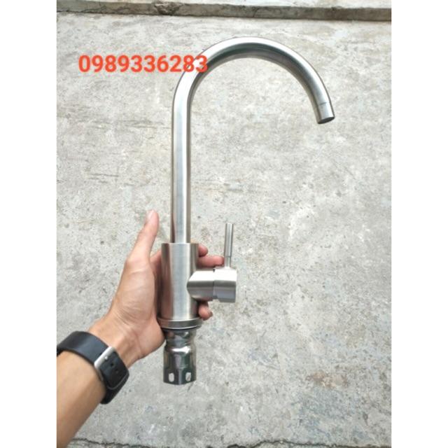 VÒI RỬA CHÉN BÁT INOX 304 NÓNG LẠNH GẮN CHẬU GIÁ RẺ NHẤT