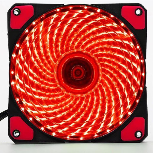 QUẠT THIẾT KẾ 12CM - 15 BÓNG LED MÀU ĐỎ - HÀNG NHẬP KHẨU
