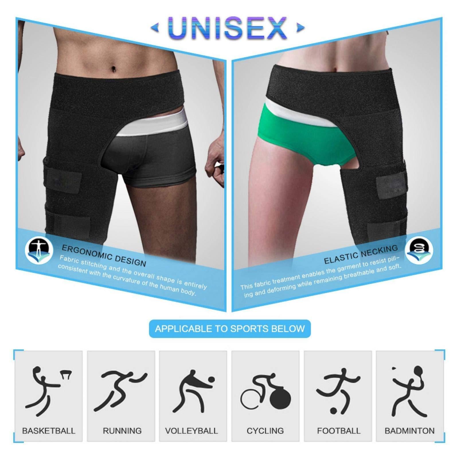 Băng đùi, nén đau, nén Hip đùi Điều chỉnh HIP/HPORING Hỗ trợ háng với dây buộc Velcro để giảm đau đùi