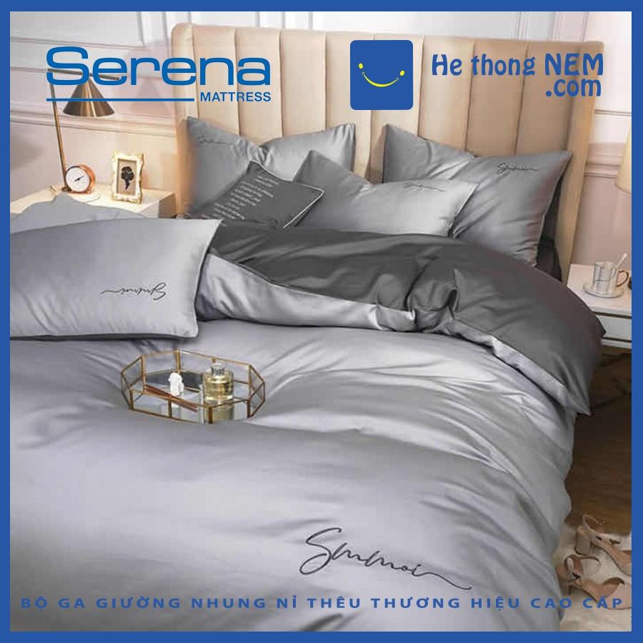 Bộ Chăn Ga Vỏ Gối Trải Giường Lụa Ai Cập SERENA Tencel Sumoi Cao Cấp Set 4 Món - Hệ Thống Nệm