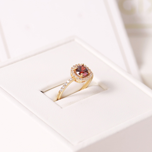 Nhẫn bạc đẹp cho nữ đính đá Cz đỏ cao cấp tphcm Gix Jewel N14