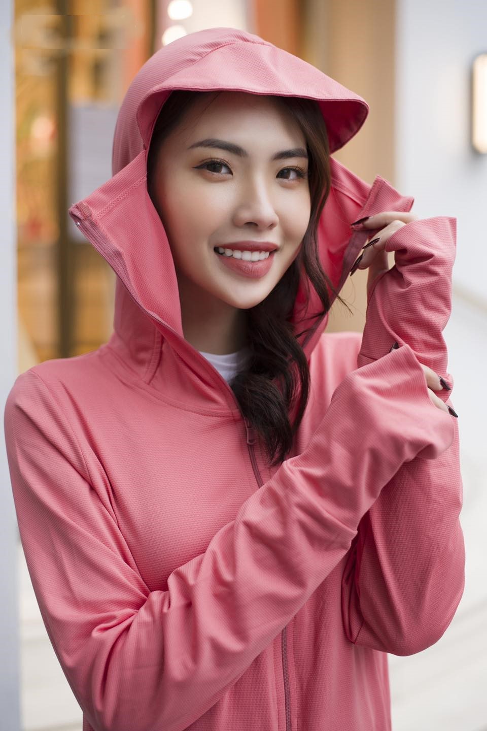 Áo khoác chống nắng nữ thoát nhiệt vải thun lạnh, mỏng nhẹ thoáng mát, thấm hút mồ hôi