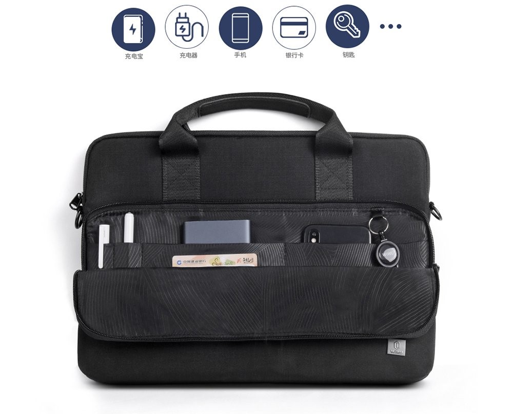 Túi Đeo Wiwu Alpha Laptop Bag Chất Liệu Textured Nyclon Fabric Bền, Chống Sốc - Hàng Chính Hãng