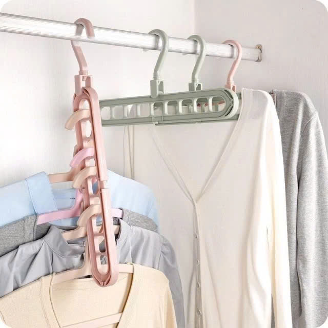 Combo 10 Móc Treo Quần Áo Đa Năng 9 Lỗ Tiện Dụng - Chính hãng PaKaSa