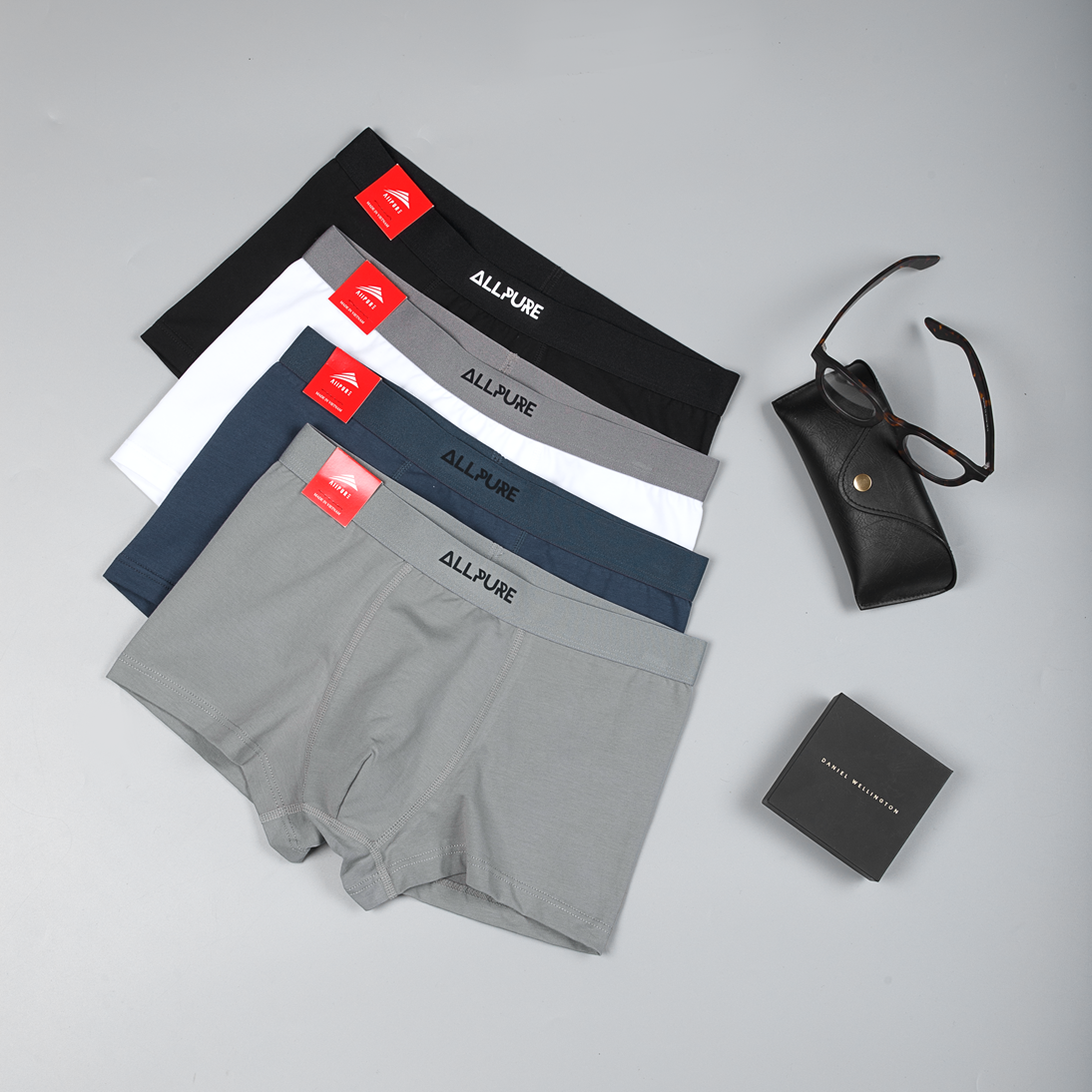 Combo 4 quần Boxer nam ALLPUR trunk bamboo co giãn thoáng mát khử mùi kháng khuẩn