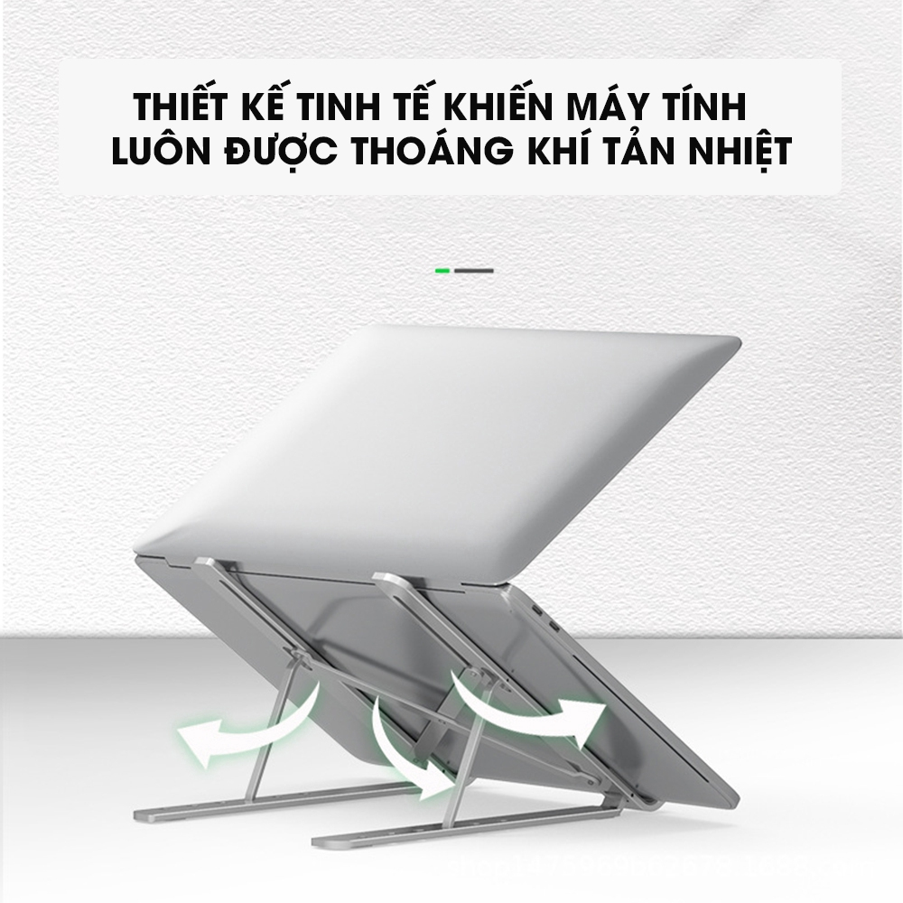 Đế tản nhiệt cho Laptop, Macbook - Giá đỡ, kệ đỡ, phụ kiện cao cấp cho Macbook, Laptop bằng hợp kim nhôm thông minh gấp gọn VINETTEAM - Hàng chính hãng