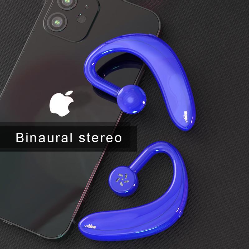 Hai Tai Stereo Kinh Doanh Tai Nghe Không Dây Dẫn Truyền Xương Không Trong Tai Lái Xe Tai Nghe Nhét Tai Lớn Pin Nút Cảm Ứng