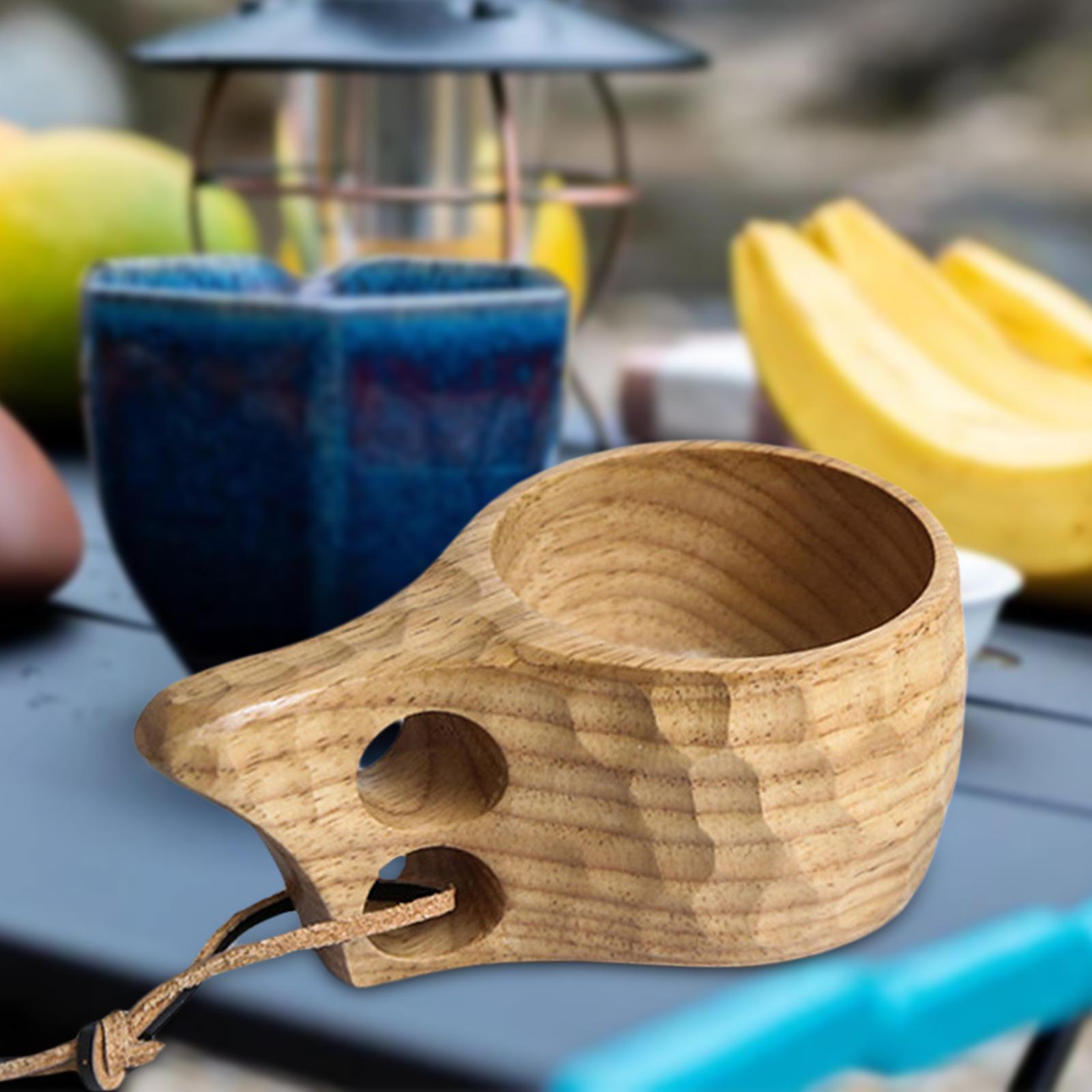 Portable Wooden Drinking Cup Tableware  Hiking Outdoor Camping