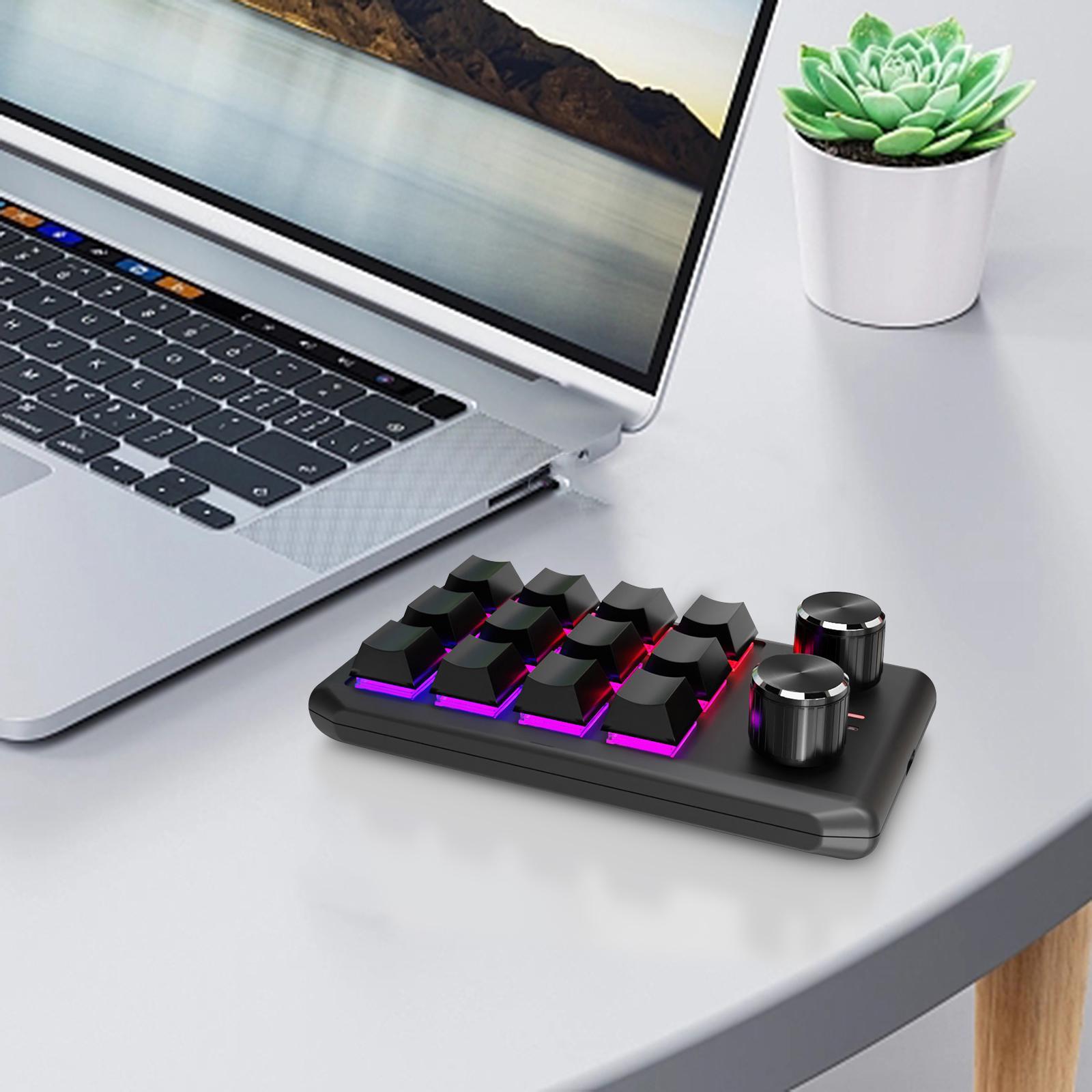 Mechanical Keyboard RGB Non Slip Program Keys 12 Key for Office