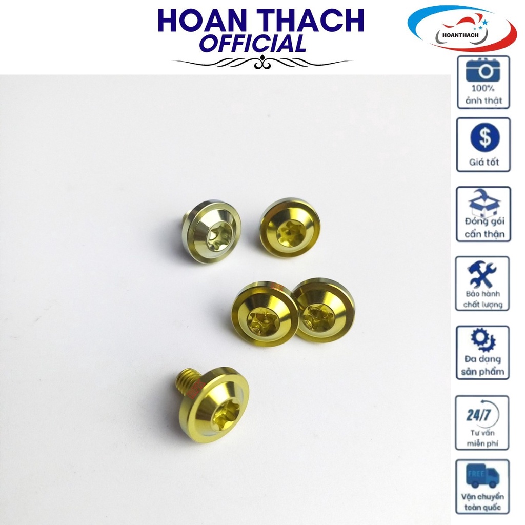 Ốc Gr5 Titan Dù 6L10 Vàng dùng cho nhiều dòng xe , SP010349 (giá 1 con)