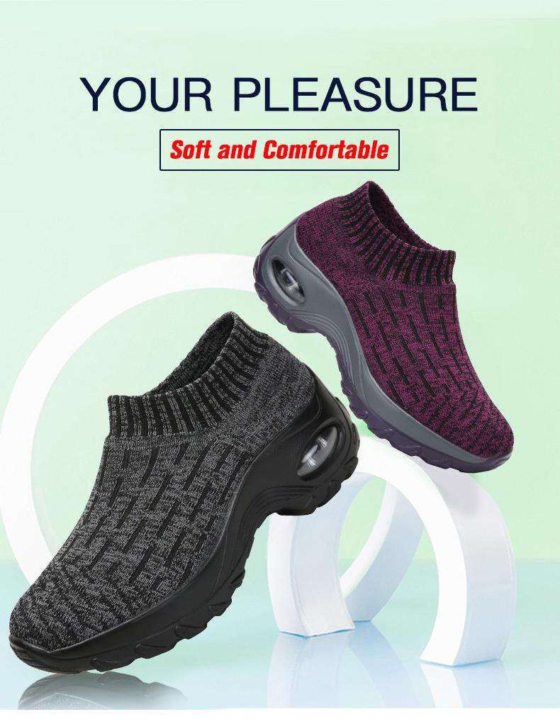 Giày tennis phụ nữ có đệm bằng không khí giày thể thao tăng cao Color: Black tennis shoes Shoe Size: 8