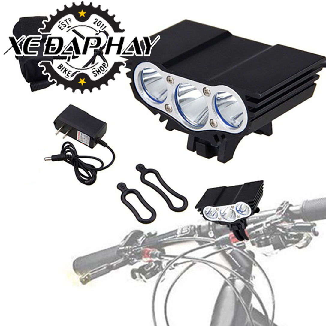 Đèn Pha Xe Đạp XTML T6 X3 | Độ Sáng 3600 LUMENS, Pin Sạc Lithium | Chống Nước Mua IPX65