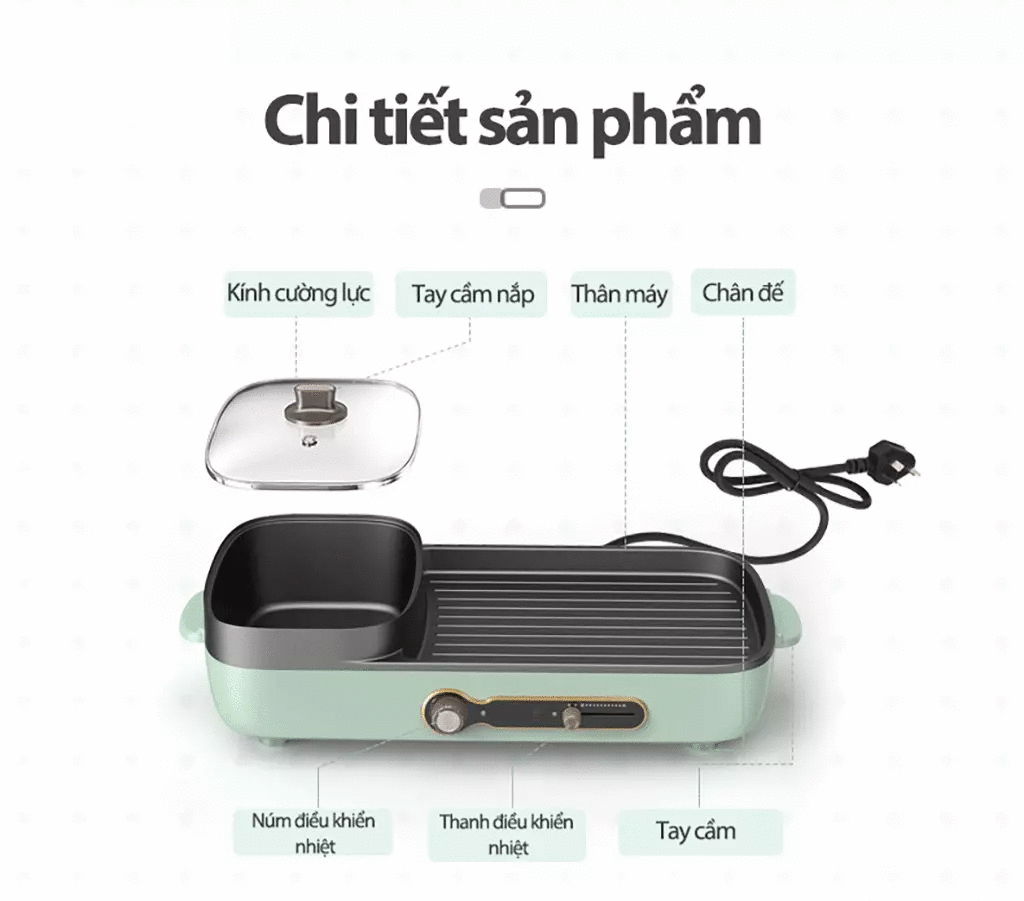 Nồi lẩu nướng 2 ngăn DKL-C15G1 3L