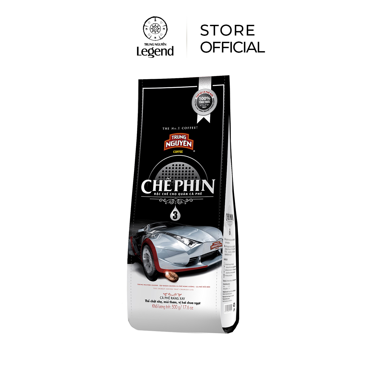 Cà phê Rang Xay Chế Phin 3 - Trung Nguyên Legend - 500gr - Arabica sẻ