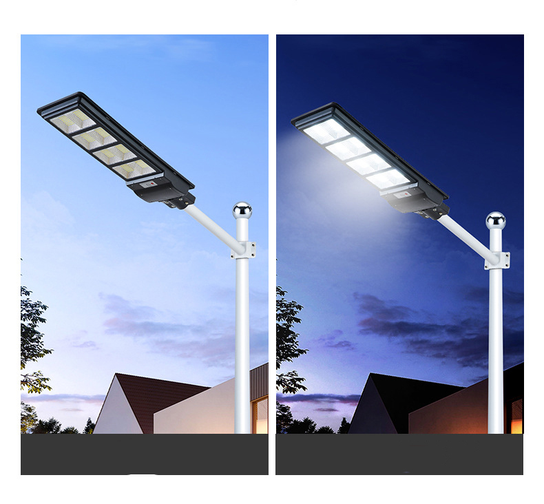 Đèn Led pha năng lượng mặt trời liền thể 200W & 300W, Vỏ nhựa ABS, Tấm pin liền, Ánh sáng trắng
