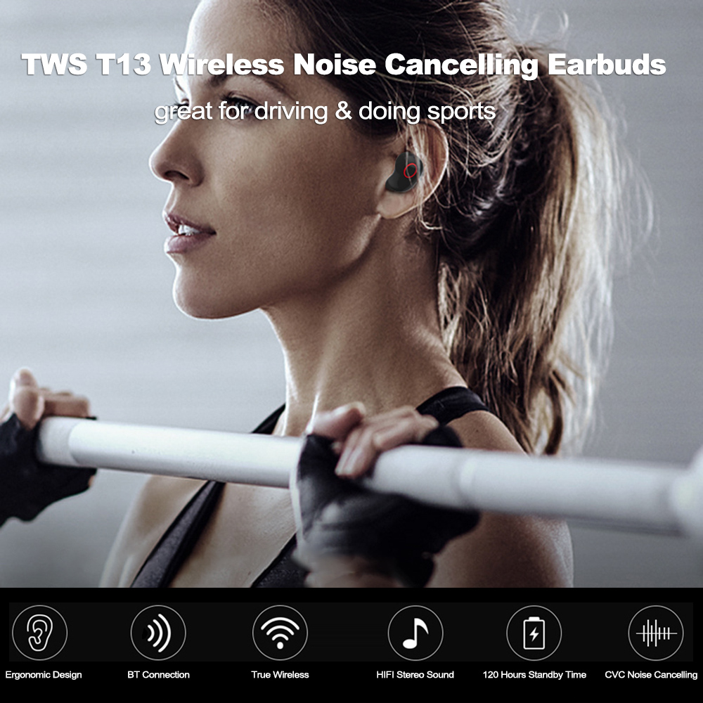 Tai Nghe Nhét Tai Không Dây TWS T13 Bluetooth 5.0 Khử Tiếng Ồn