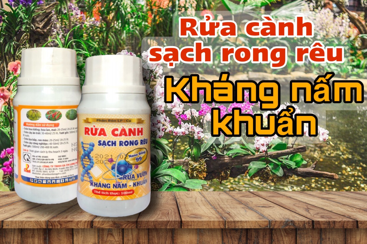 TẨY RONG RÊU RỬA CÀNH SÁT KHUẨN ,TẨY NẤM , RỬA VƯỜN - 100ml