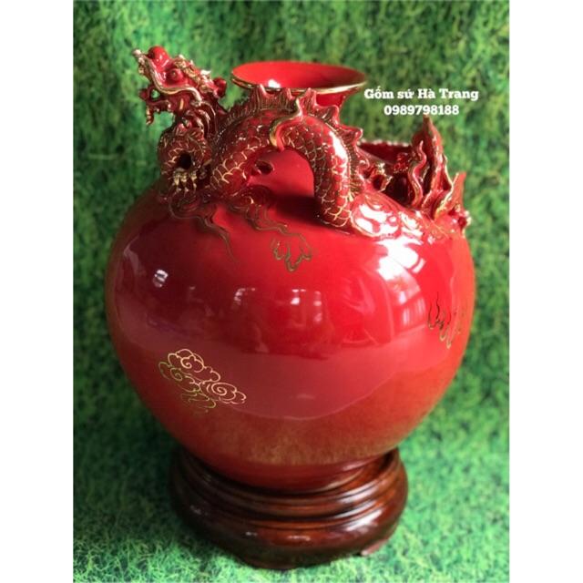 Bình hút Tài Lộc gốm sứ Bát Tràng