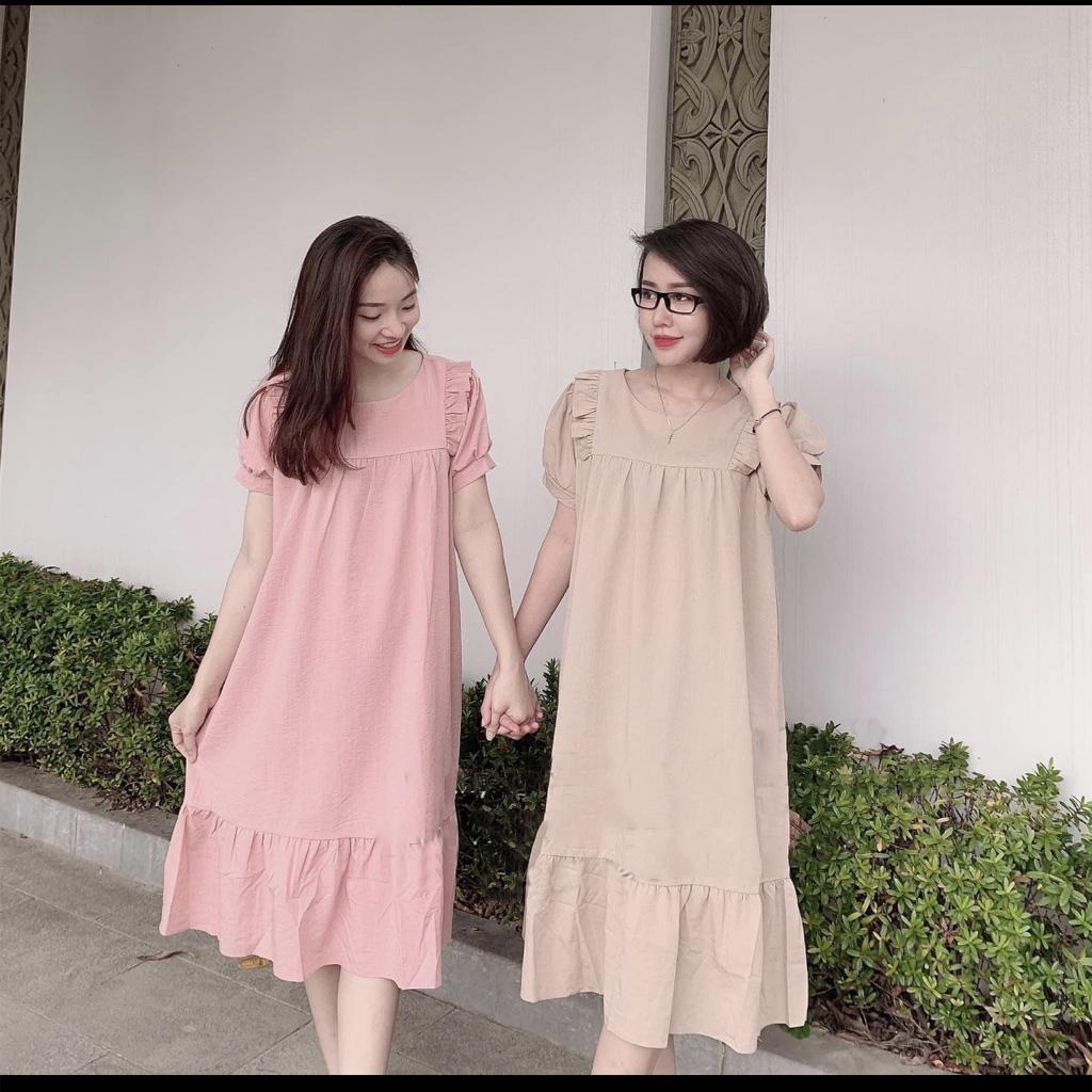 váy bầu dáng suông mẫu thiết kế mới freesize từ 45 đến 75kg