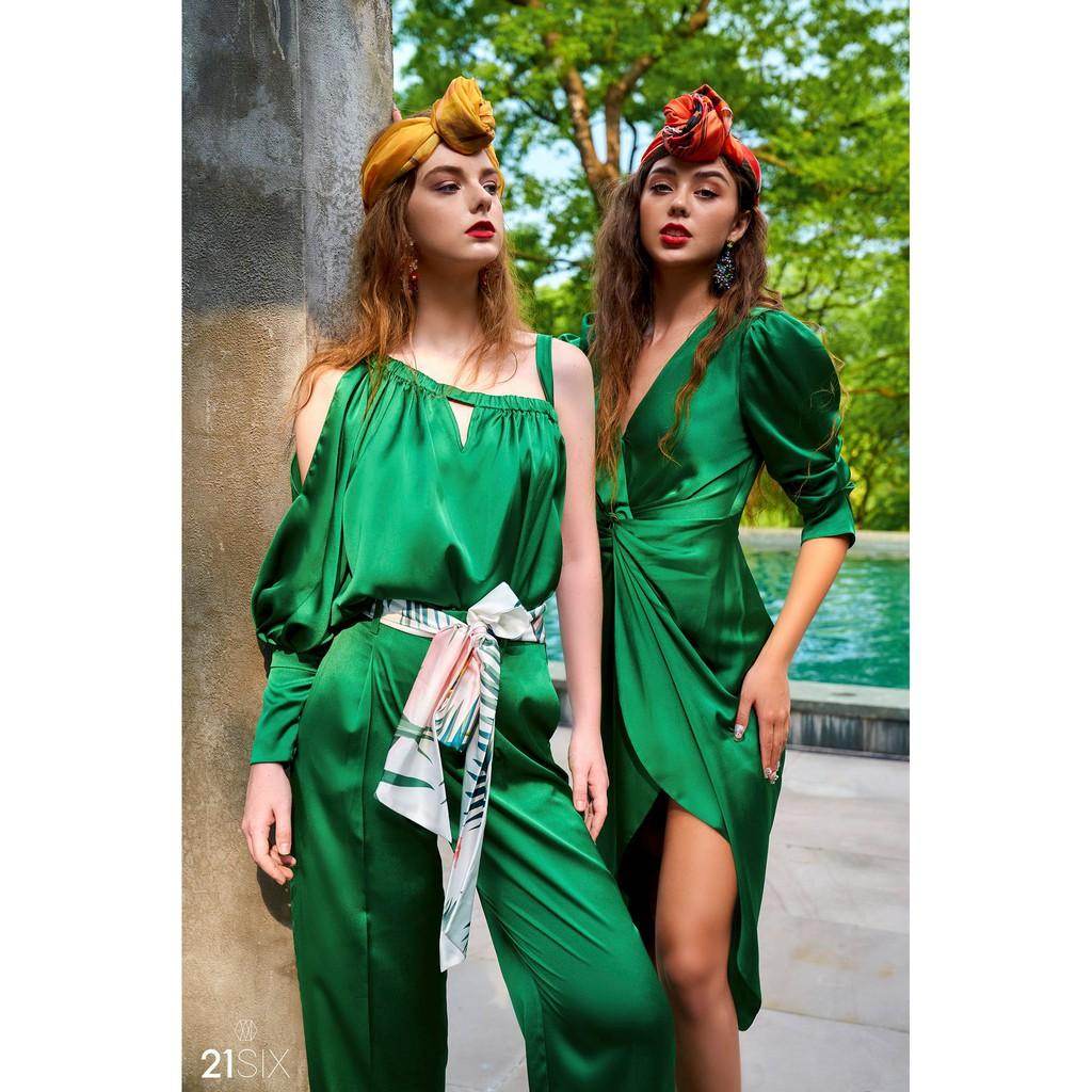 Quần lụa ống suông 21SIX - Q00146
