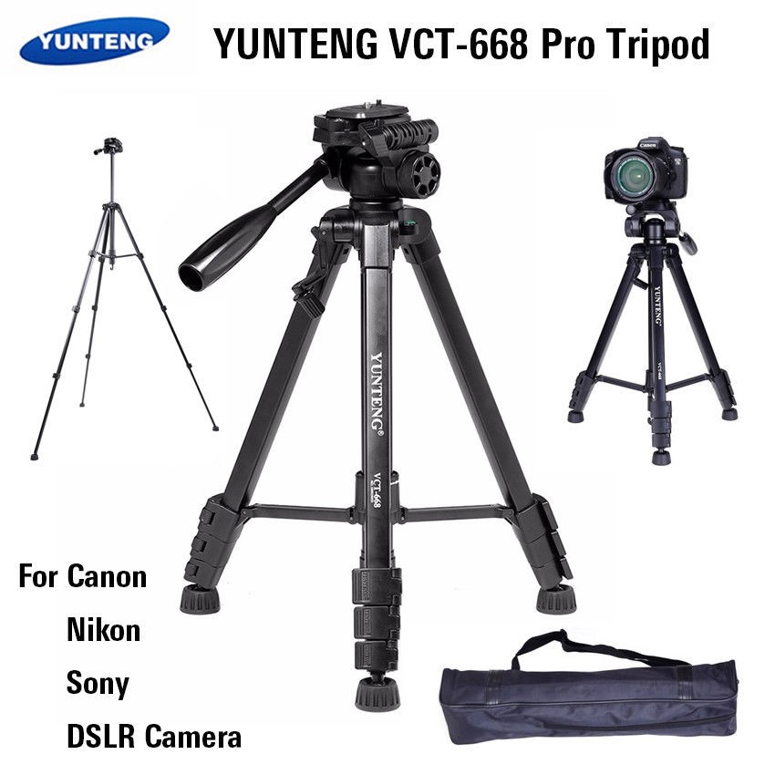 Chân Máy Ảnh Tripod Yunteng VCT - 668 - Hàng Nhập Khẩu