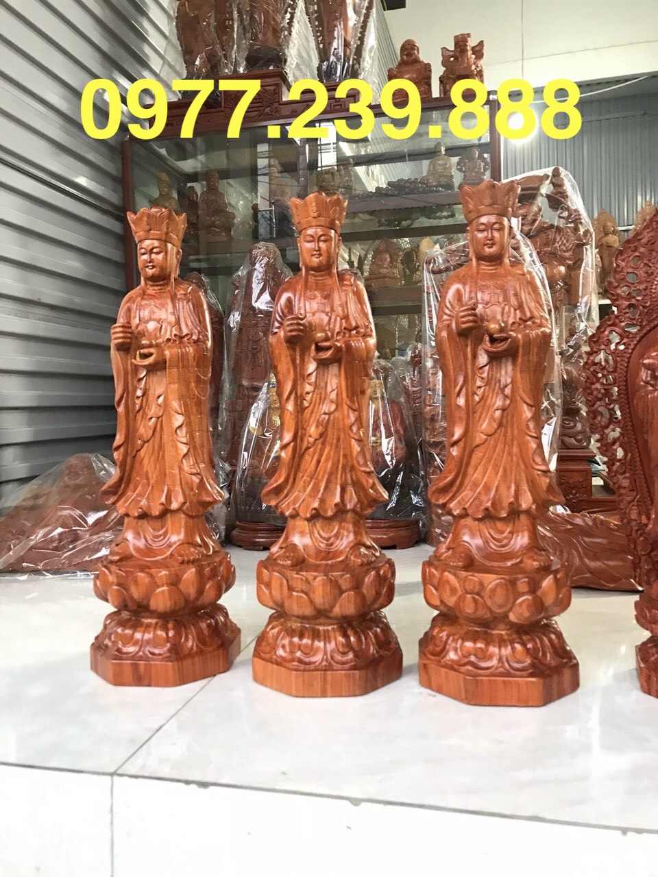 Tượng địa tạng gỗ hương 50cm