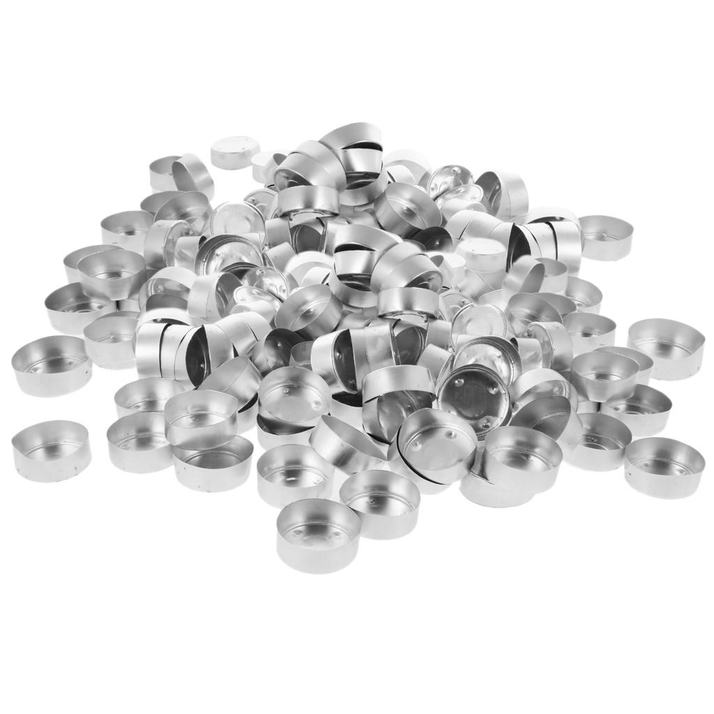 400 Miếng Nhôm Ốp Lưng Đèn Trống Đựng Ly Ốp Lưng Đựng 38X14 Mm & 25 Mm cotton Nến Bấc Cho Nến Tealight Làm Đồ Th