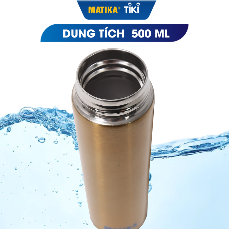 Bình Giữ Nhiệt Inox MATIKA MTK-HC3500 Hiển Thị Nhiệt Độ Dung Tích 500ml - Hàng Chính Hãng