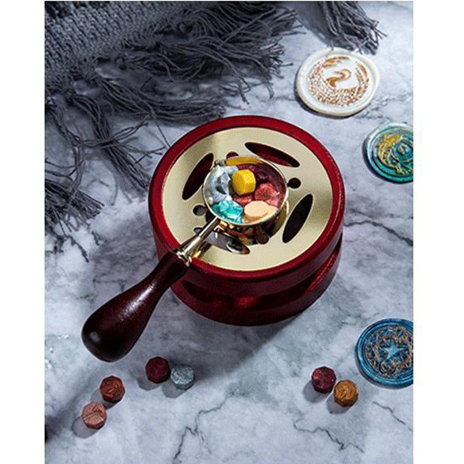 Wax Seal Kit Vintage Style Sealing Wax Furnace Stove Wood Wax Seal Warmer Wax Seal Melting Furnace Tool Decorative Craft Gifts