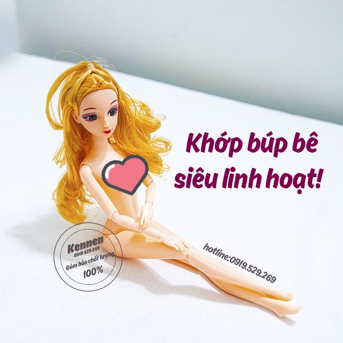 Búp bê công chúa 3D có khớp linh hoạt kèm 2 búp bê loại nhỏ và nhiều phụ kiện ( váy, trang sức, gương,.....) để tạo kiểu