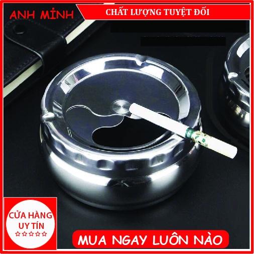 Gạt tàn nắp xoay inox dạng tròn