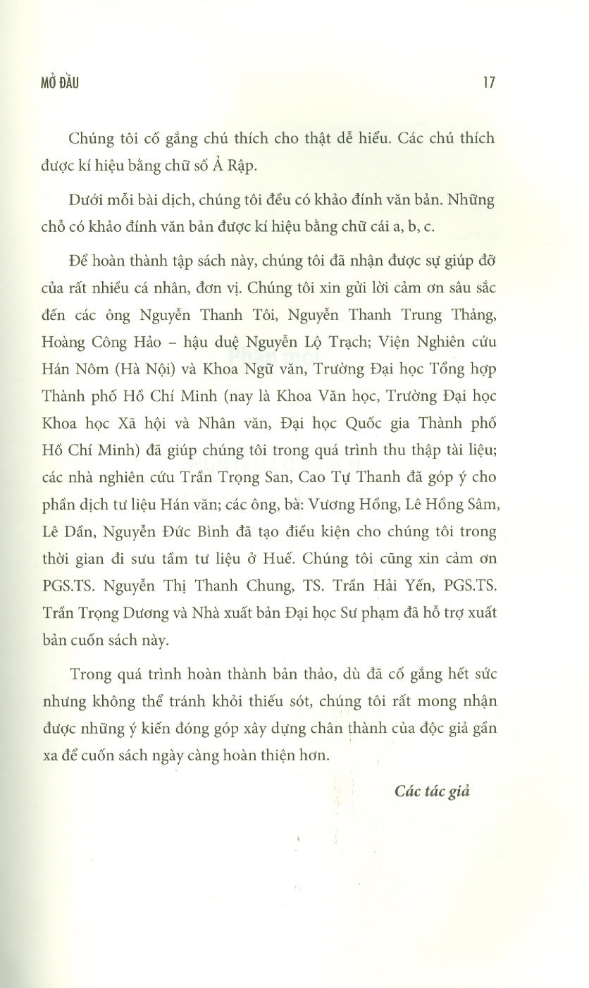 NGUYỄN LỘ TRẠCH DI VĂN – Nghiên cứu và khảo dịch  – Mai Cao Chương – Đoàn Lê Giang  - NXB ĐH Sư phạm (bìa mềm)